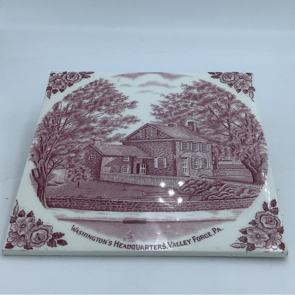 Washington’s Headquarters Valley Forge Trivet by Adam’s Potteries England - Picture 2 of 5